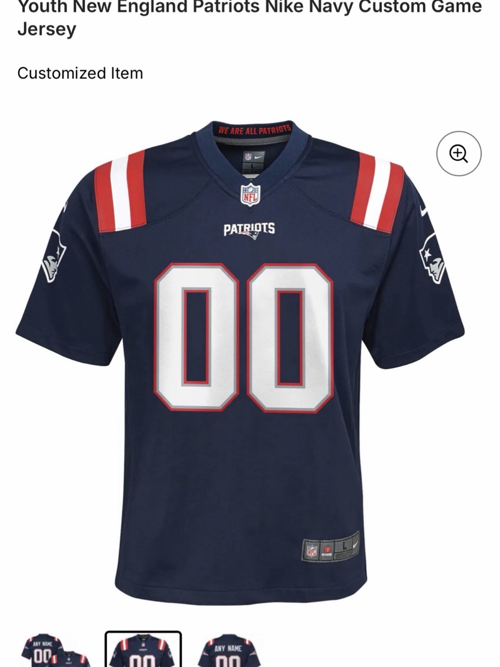 NFL Patriots Jersey YOUTH